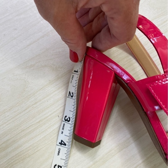 J.Crew Made in Italy Bright pink patent heeled sandals size 5 - Picture 4 of 8